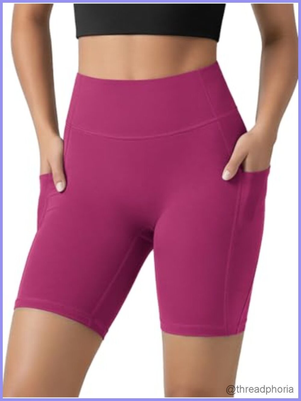 High Compression Scrunch Butt Lifting Biker Shorts Side Pockets No Front Seam